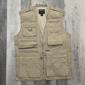 Woolrich John Rich And Bros Beige Multi Pocket Utility Hunting Vest Mens Medium